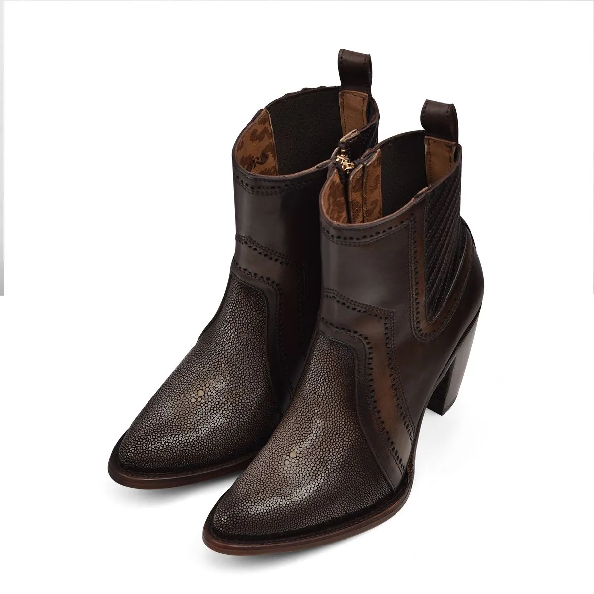 3F94MA - Cuadra brown fashion Paris Texas stingray ankle boots for women