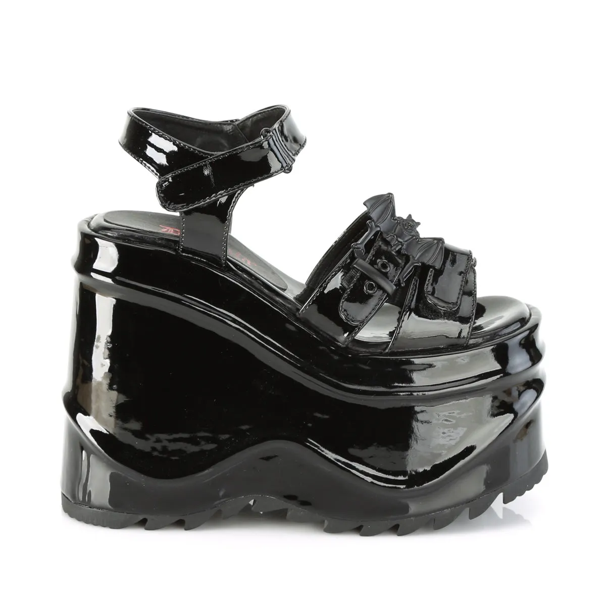 6 Inch Wedge Platform WAVE-13 Black Patent