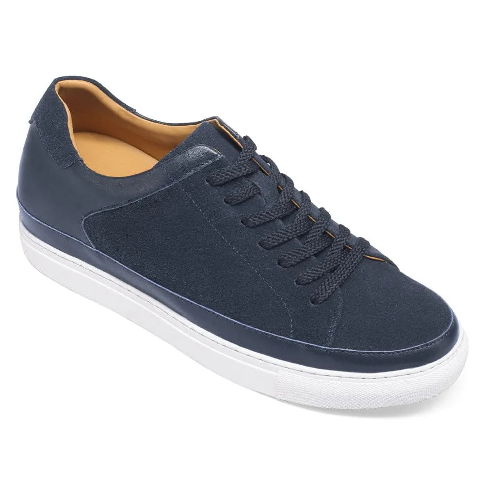 7CM / 2.76 Inches CMR CHAMARIPA Height Increasing Shoes For Men Casual Elevator Shoes Navy Nubuck Casual Sneakers