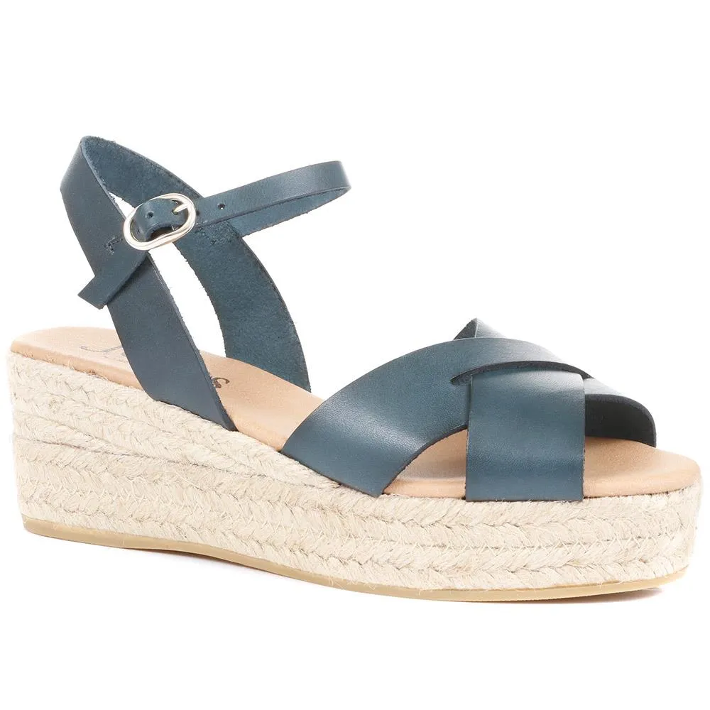 Alaina Leather Espadrille Wedges - ALAINA / 322 056