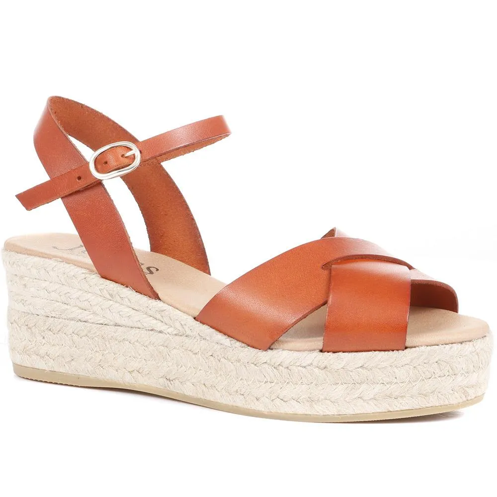 Alaina Leather Espadrille Wedges - ALAINA / 322 056