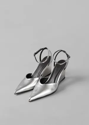 Alohas Polly Shimmer Leather Pumps - Silver