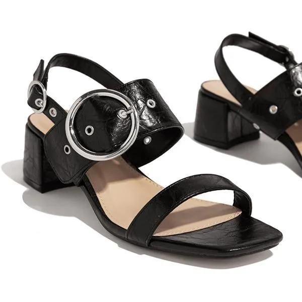 Amozae Around-The-Ankle Adjustable Buckle Closure Sandals