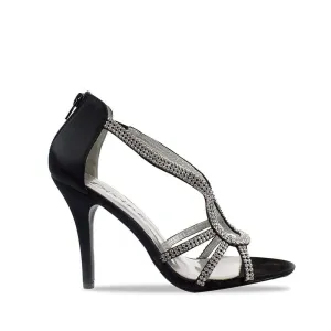 Anabelle Peep Toe Diamante Satin Sandal