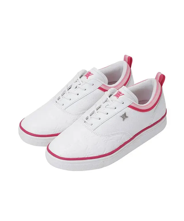 ANEW Golf: Women's Chic Pink Leather Golf Shoes with Personalized Monogram