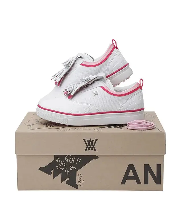 ANEW Golf: Women's Chic Pink Leather Golf Shoes with Personalized Monogram