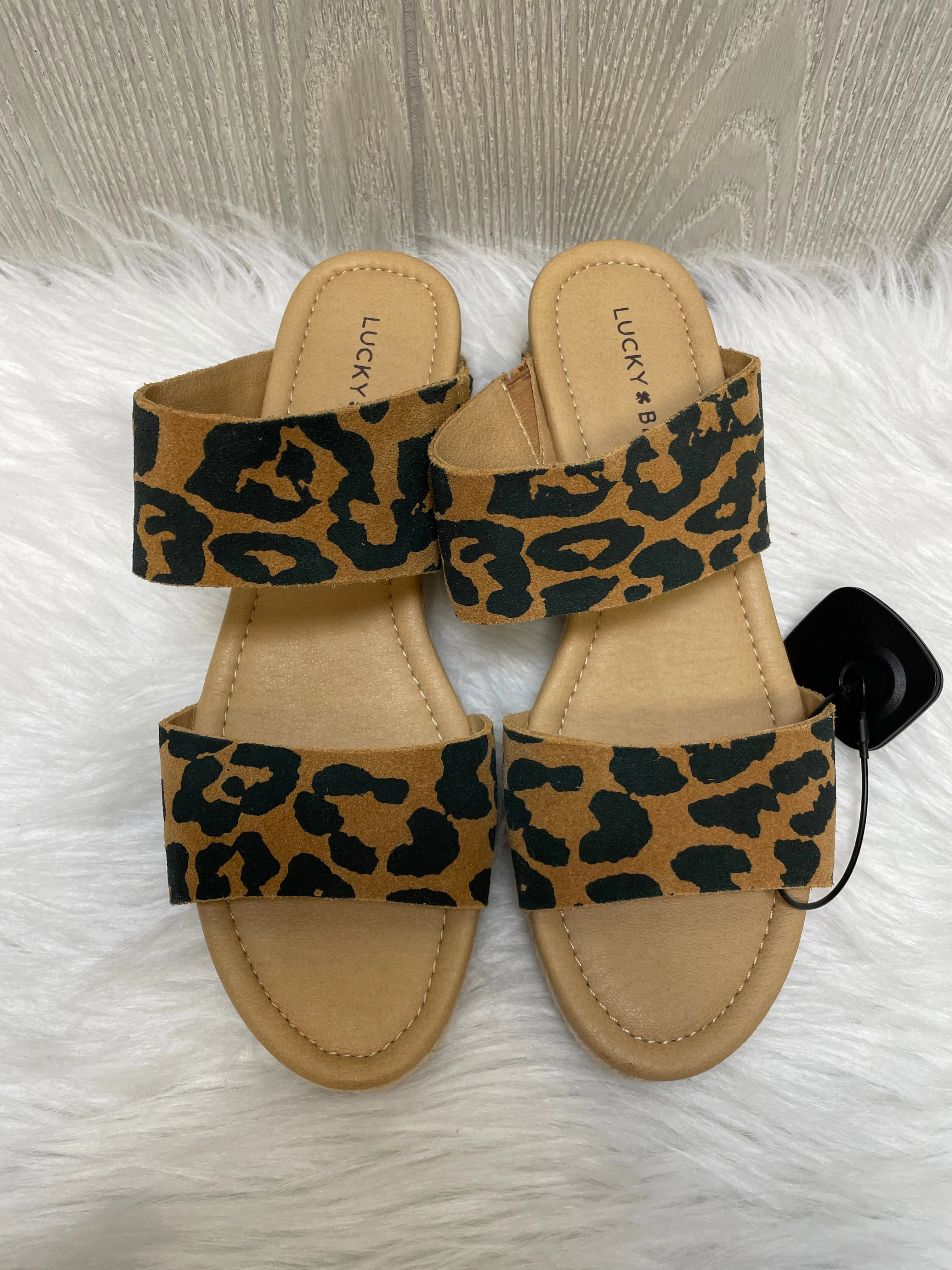 Animal Print Sandals Heels Wedge Lucky Brand, Size 7.5