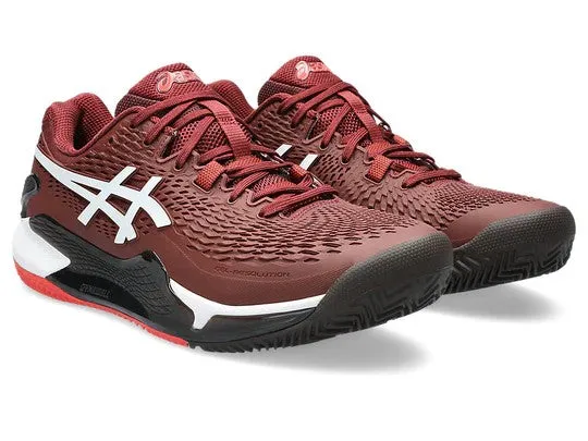 Asics Gel-Resolution 9 CLAY Red/White tennis shoes