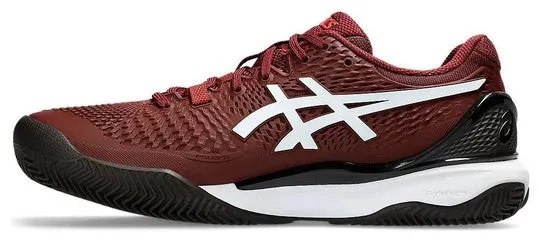 Asics Gel-Resolution 9 CLAY Red/White tennis shoes