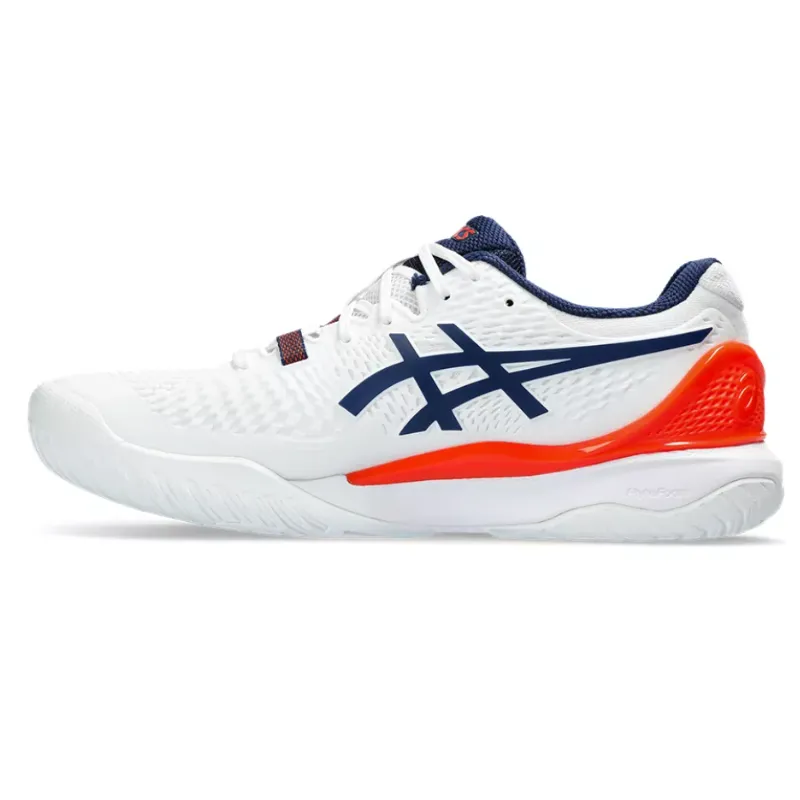 Asics Gel Resolution 9 Men Tennis Shoes - White Blue Expance