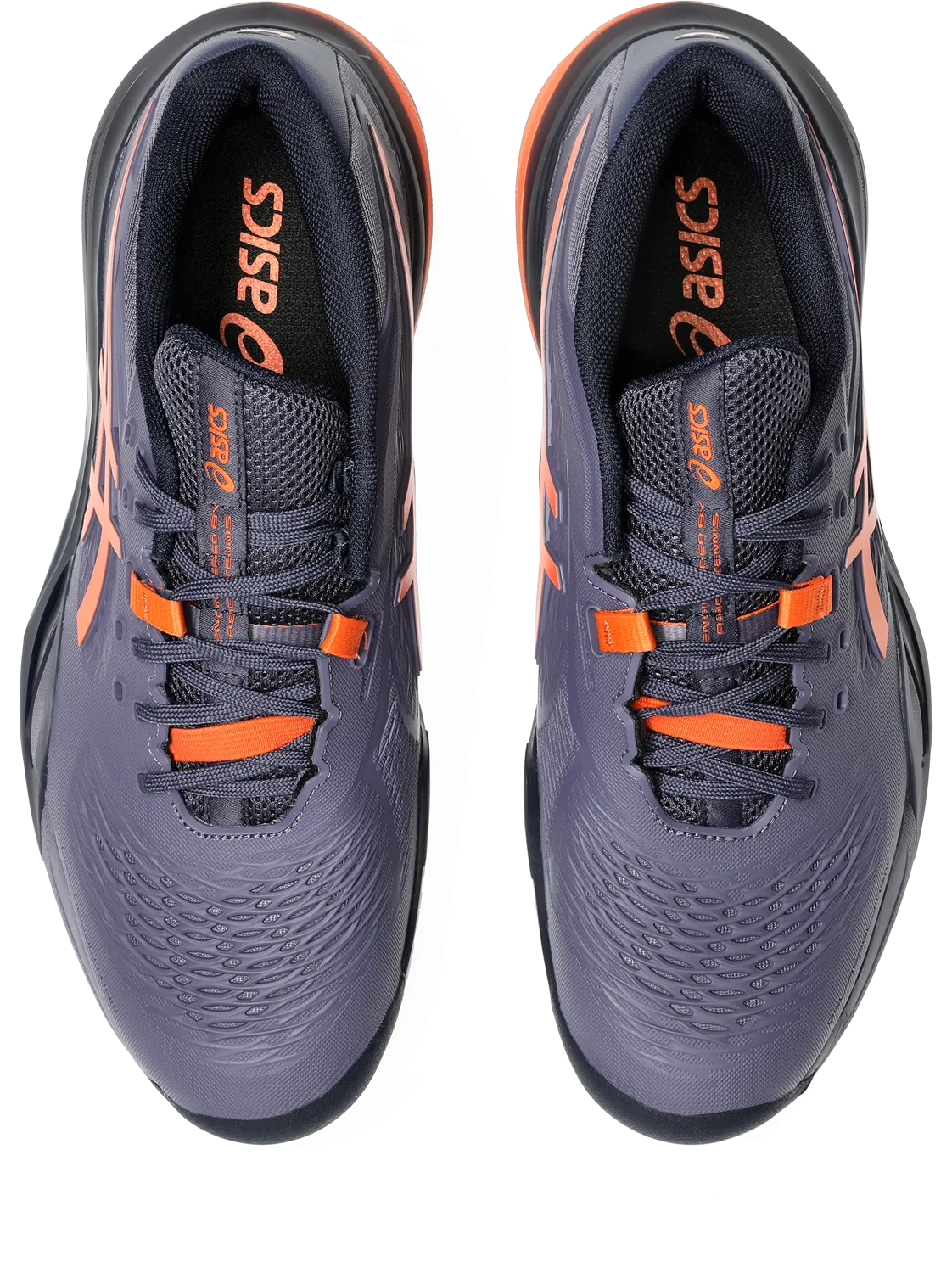 Asics Gel-Resolution X Wide Greyish Purple/Nova Orange Men's tennis shoes