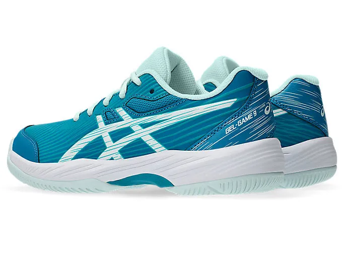 ASICS KID'S GEL GAME 9 BLUE/WHITE TENNIS SHOES