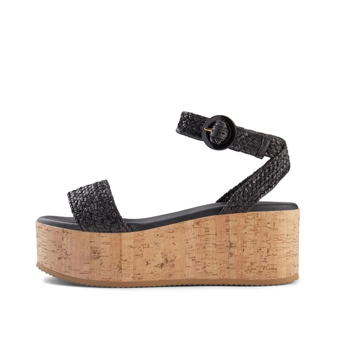 Begonia Ankle Sandals Leather - BLACK