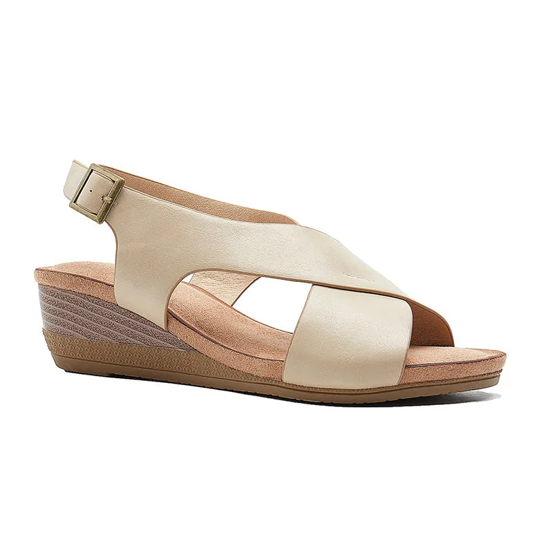 Bigsizeheels Simple Wedge Roman Sandals