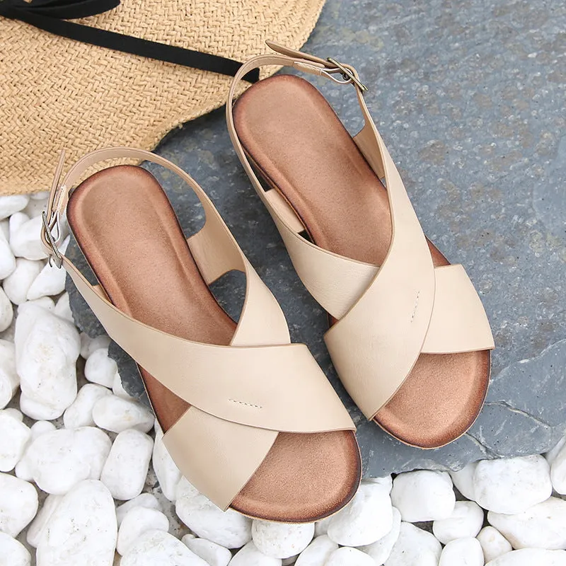 Bigsizeheels Simple Wedge Roman Sandals