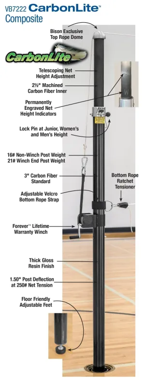 Bison CarbonLite Composite Volleyball System without Padding