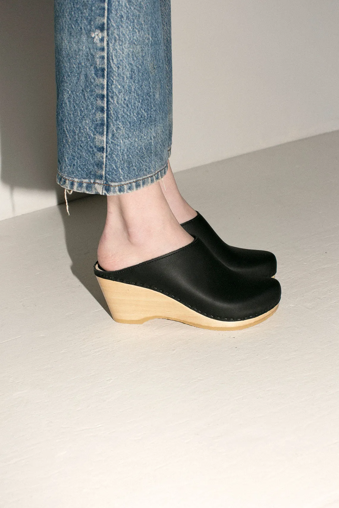 Black New School Wedge Clog