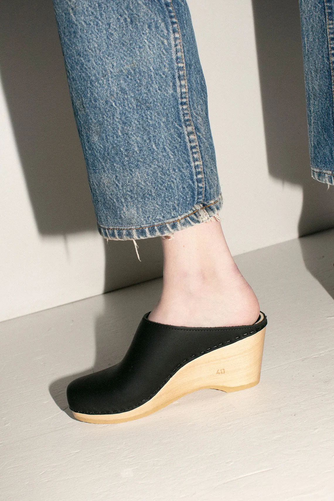 Black New School Wedge Clog