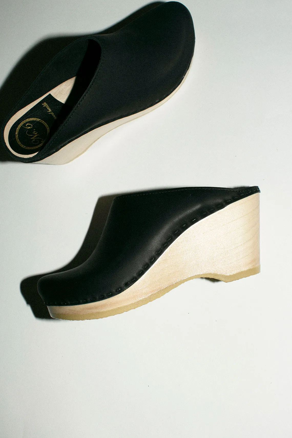 Black New School Wedge Clog