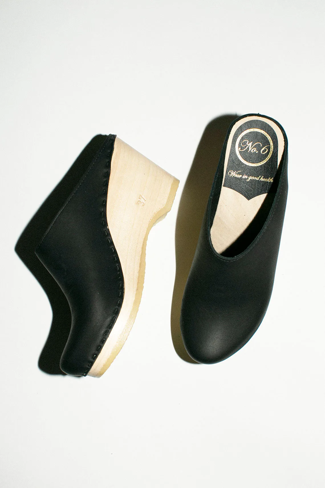 Black New School Wedge Clog