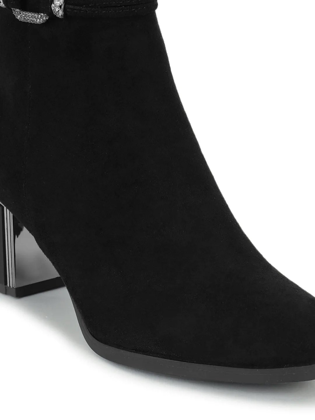 Black Suede High-End-Fashion Stylish Ankle Boots (TC-RS3691-BLK)