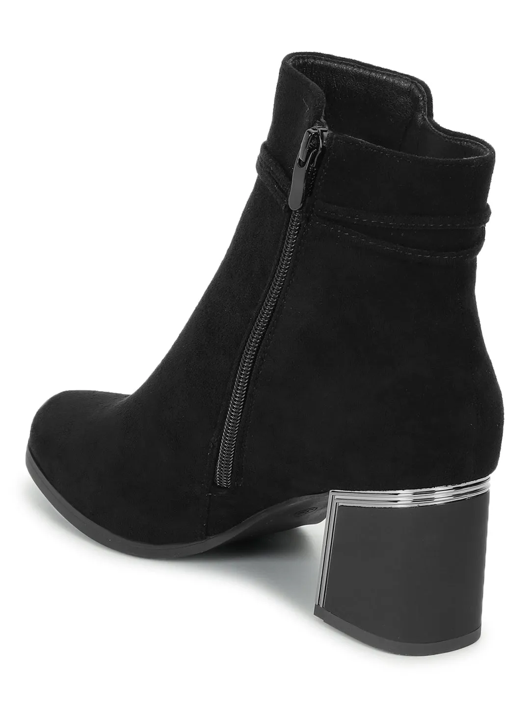 Black Suede High-End-Fashion Stylish Ankle Boots (TC-RS3691-BLK)