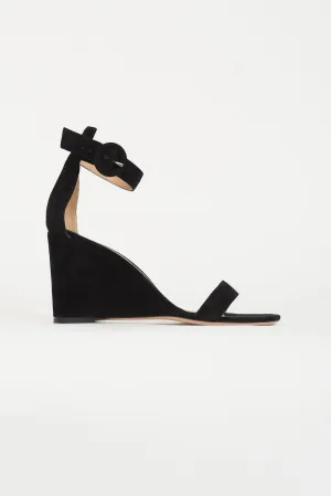 Black Suede Portofino Wedge