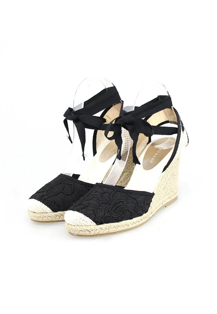 Black Wedge Sandals