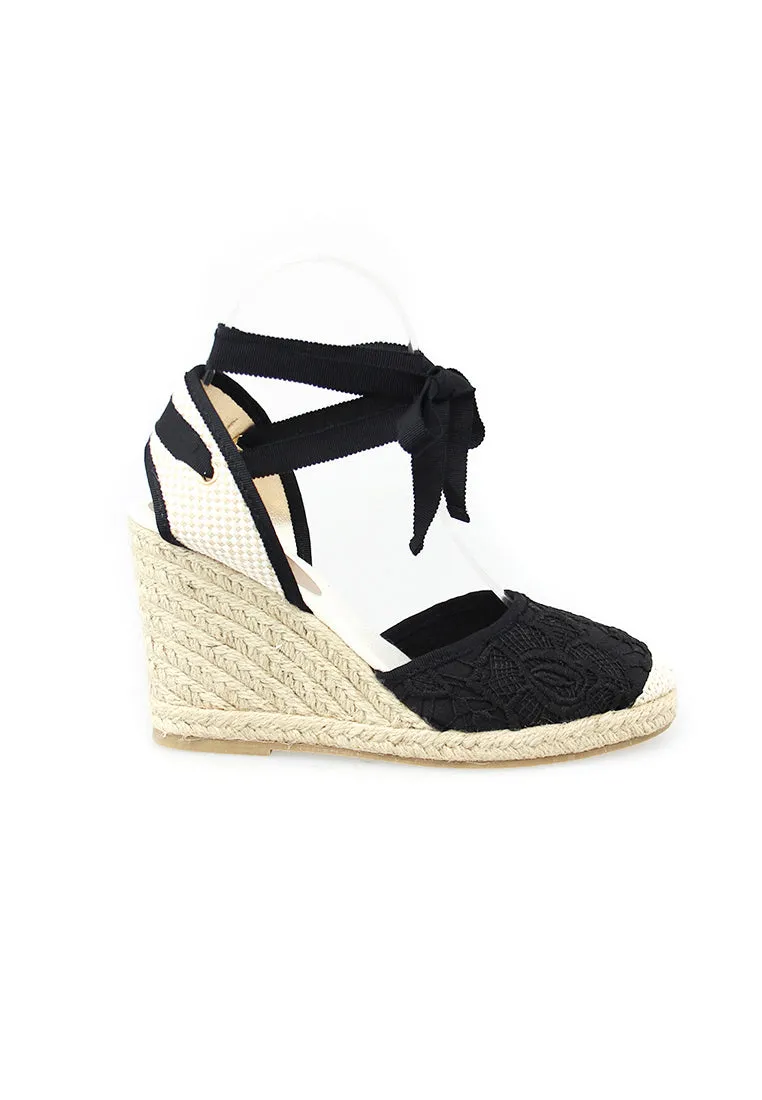 Black Wedge Sandals