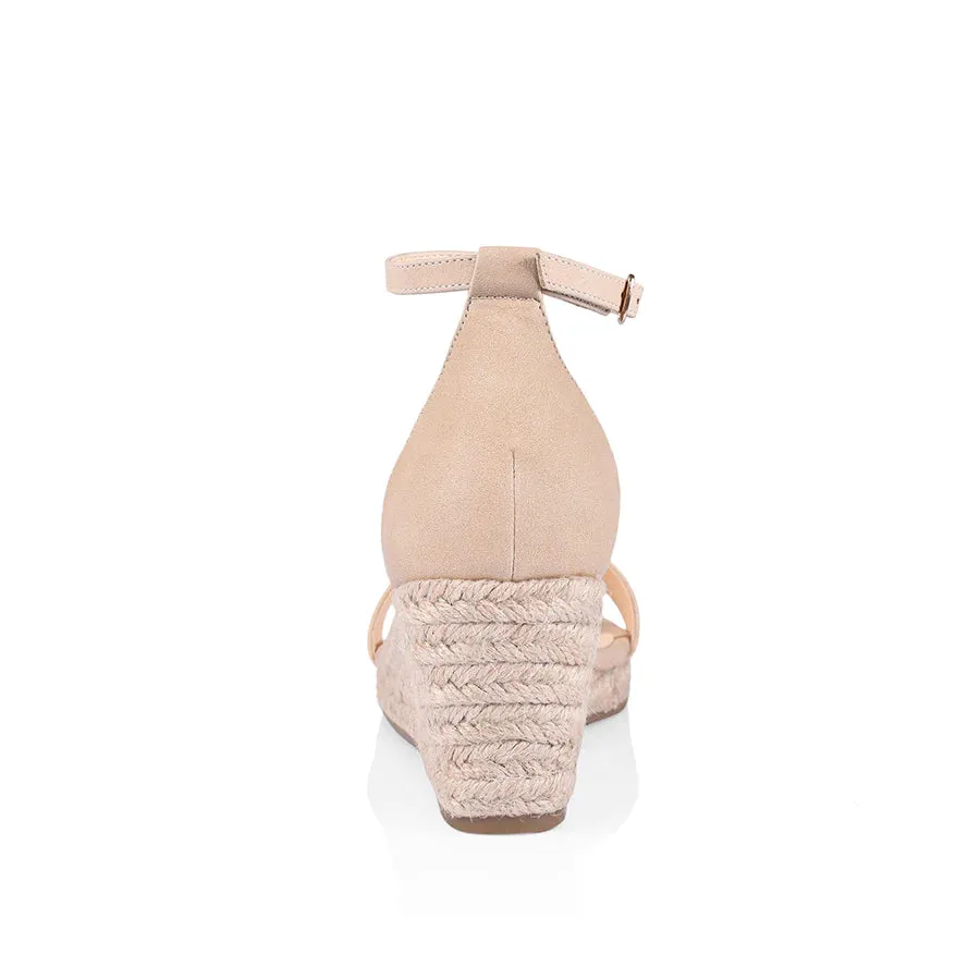 Bobbie Espadrille Low Wedge Nude Softee