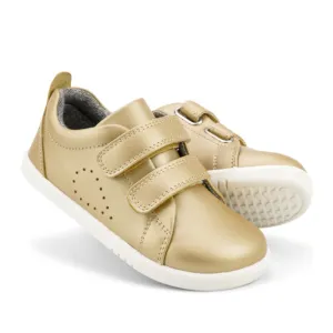 Bobux Iwalk Grass Court Gold Leather Trainer Gold