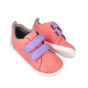 Bobux Iwalk Grass Court Ocean Coral Leather Trainer 640508