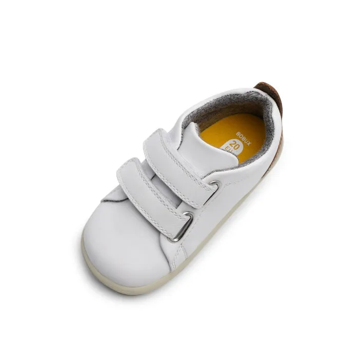 Bobux Step Up Grass Court Trainer White Caramel First Shoes