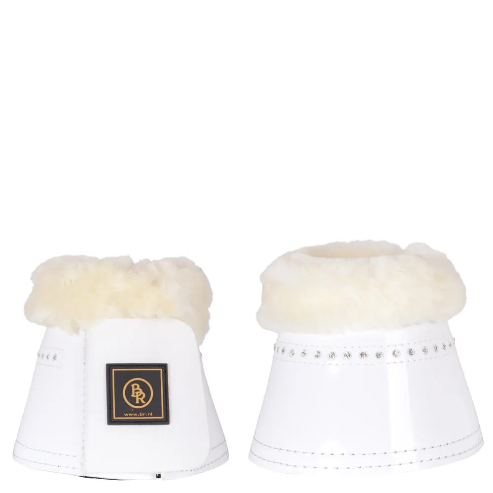 BR Glamour Patent Sheepskin Overreach Boots with Crystals