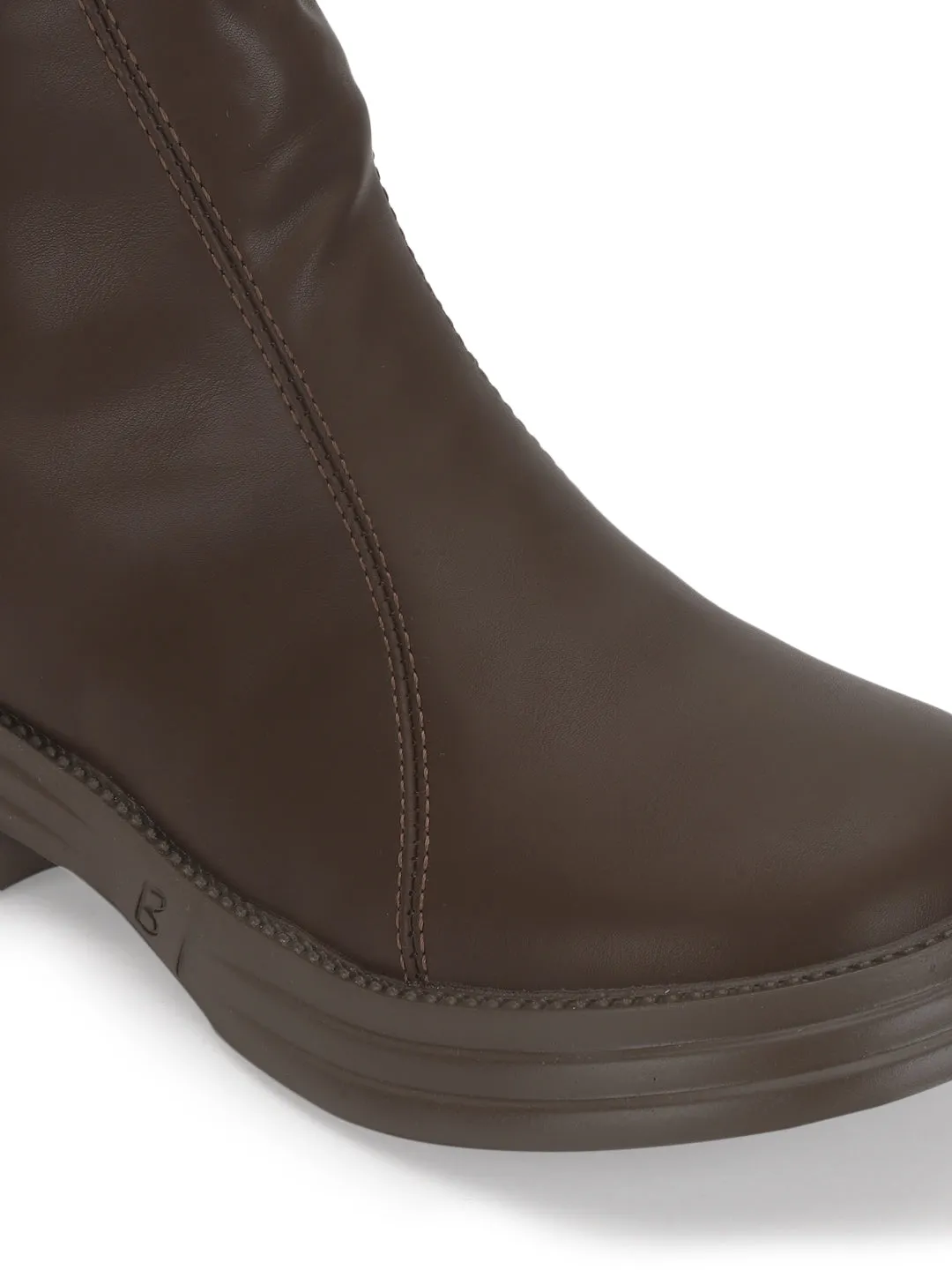 Brown PU High-End-Fashion Stylish Ankle Boots (TC-RS3688-BRO)