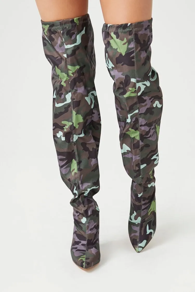 Camo Over-the-Knee Boots