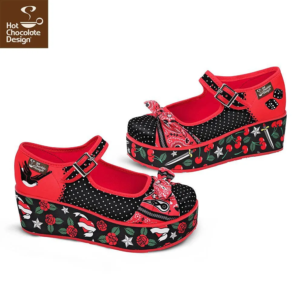 Chocolaticas® ROCKABILLY Women's Mary Jane Platform