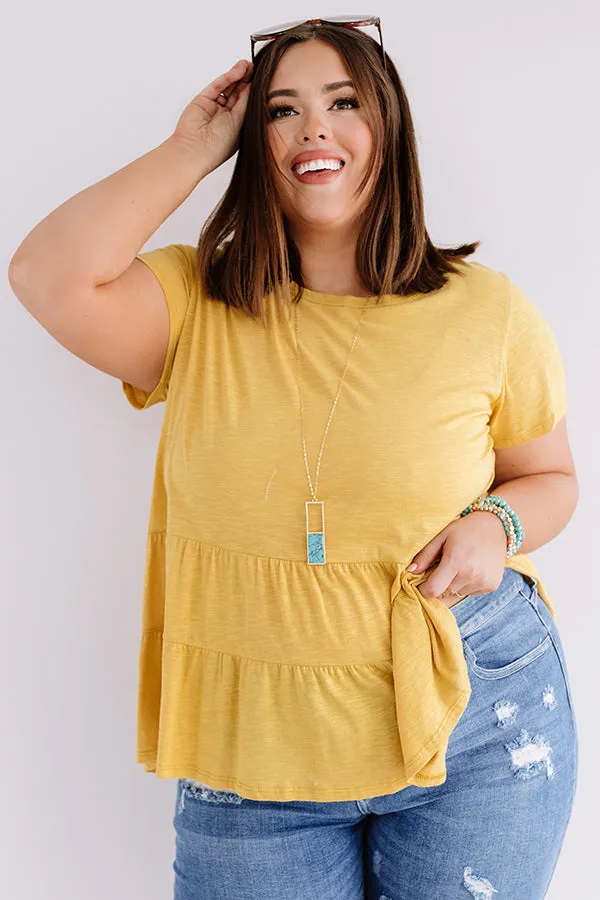 City Square Shift Top In Marigold  Curves