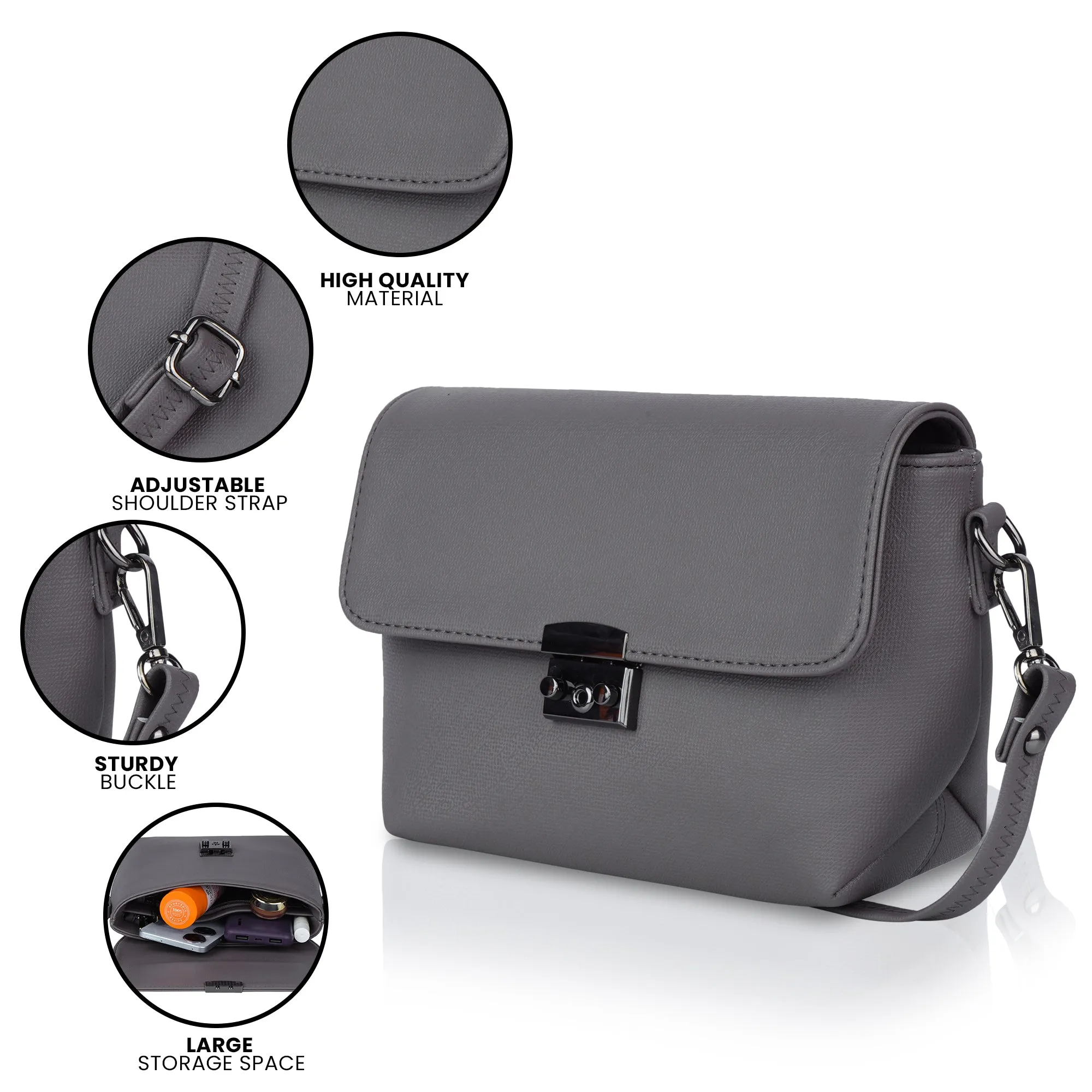 Corba Stylish Sling Bag Grey