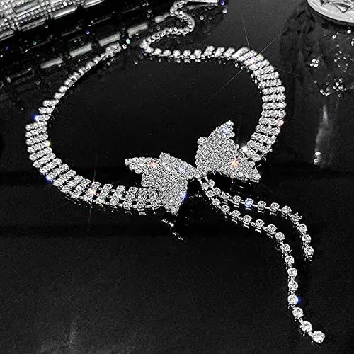 Crystal Butterfly Stylish Luxury Crystal Inlay Choker Chain