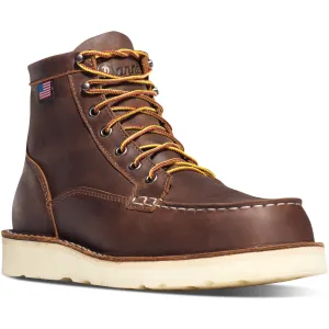 Danner Men's Bull Run USA Made 6" Moc Toe Wedge Work Boot - Brown - 15563