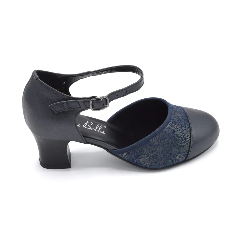 DB Delilah - Ladies Wide Fit Court Shoe - 2V (2E-4E) - Navy