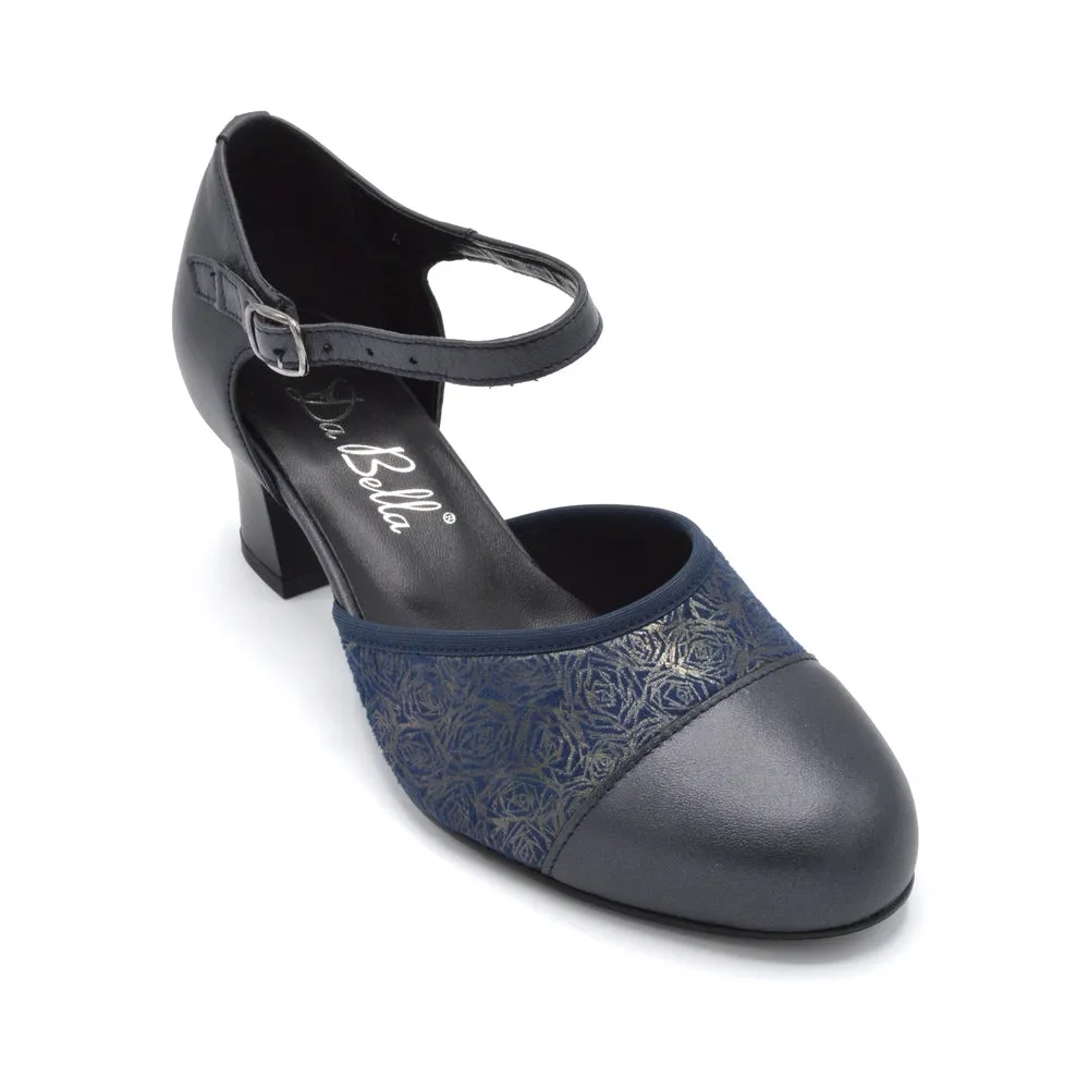 DB Delilah - Ladies Wide Fit Court Shoe - 2V (2E-4E) - Navy