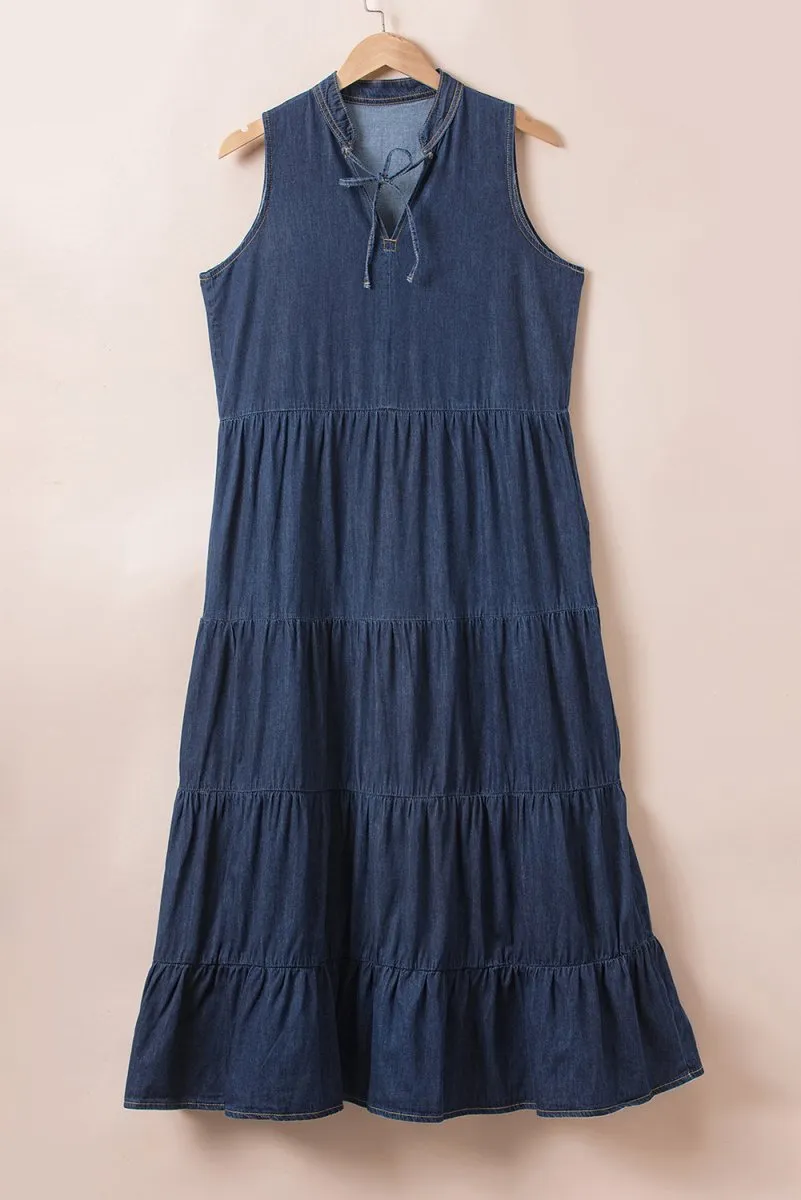 Denim Delight Denim Sleeveless Dresses for Women