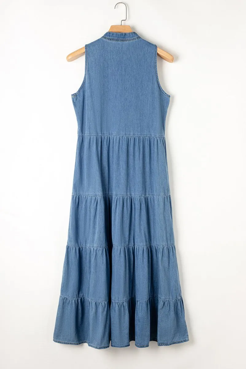 Denim Delight Denim Sleeveless Dresses for Women