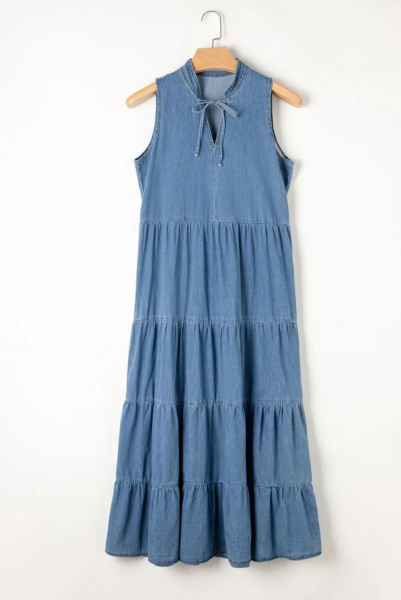 Denim Delight Denim Sleeveless Dresses for Women