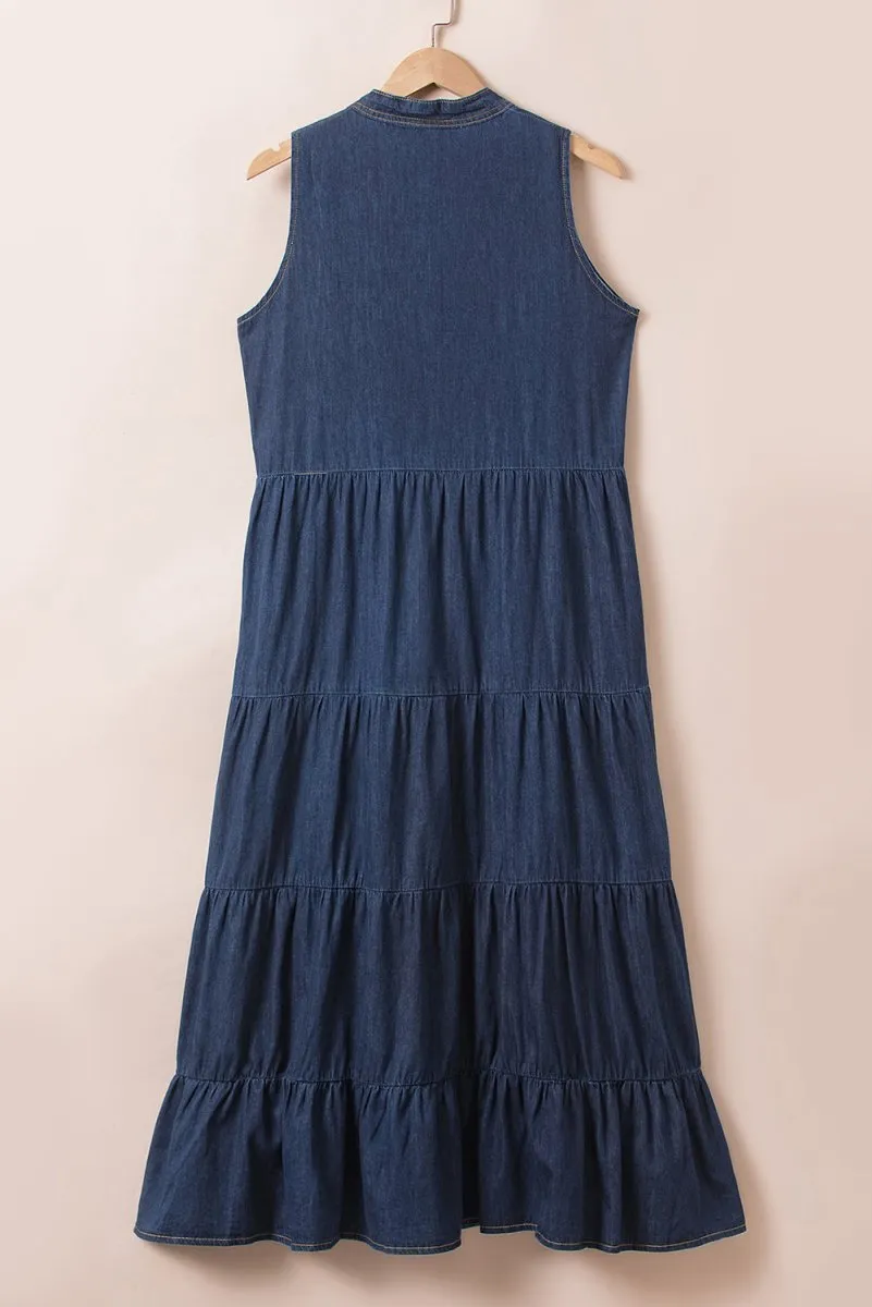 Denim Delight Denim Sleeveless Dresses for Women