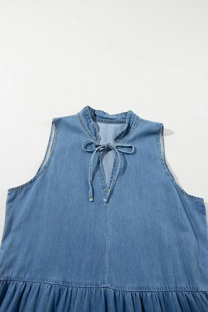 Denim Delight Denim Sleeveless Dresses for Women