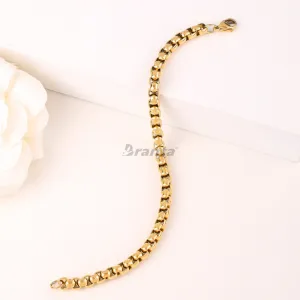 Filled Box Gold Plated Bracelet for Men (8 Inch)