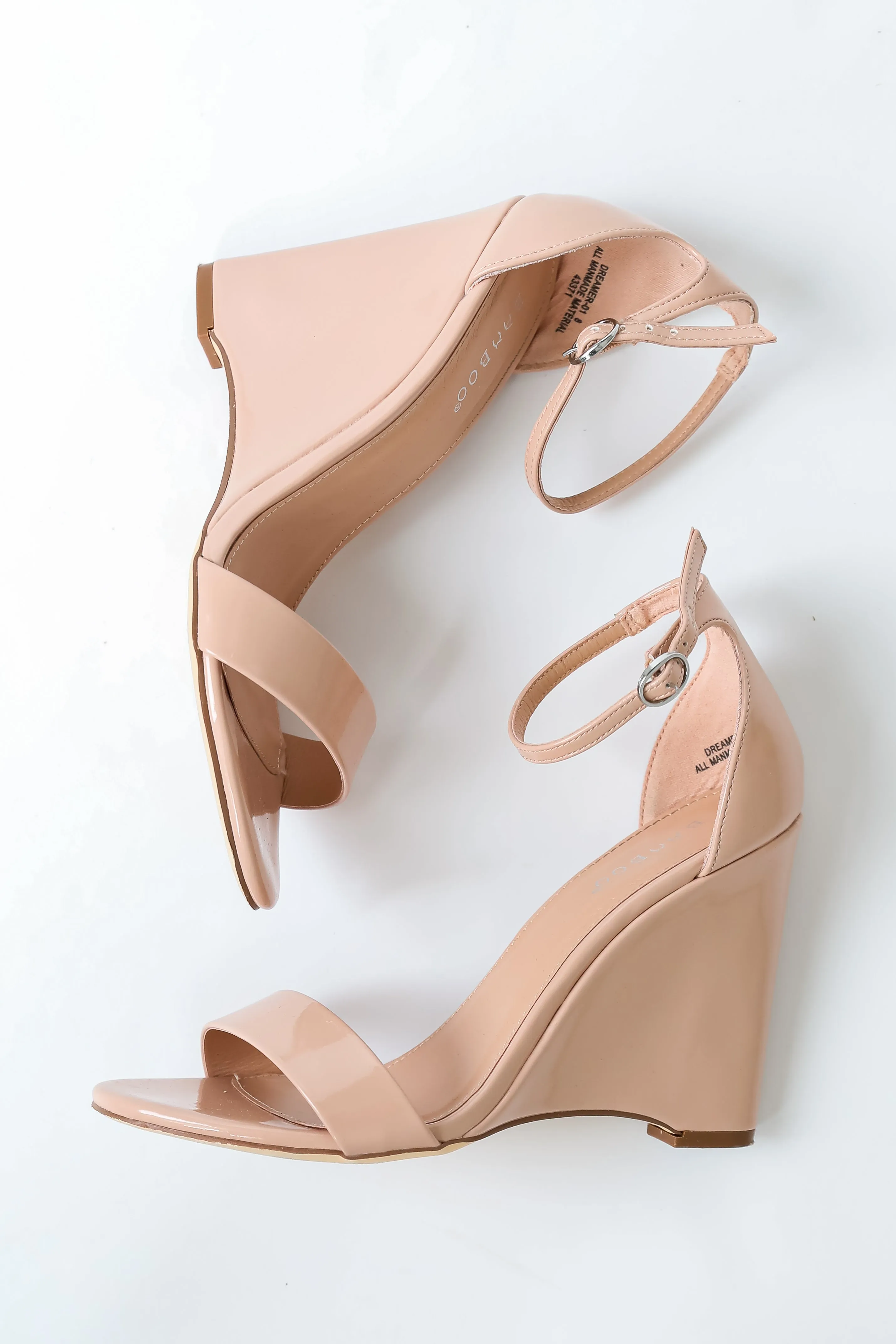 FINAL SALE - Part Of The Plan Nude Ankle Strap Wedges